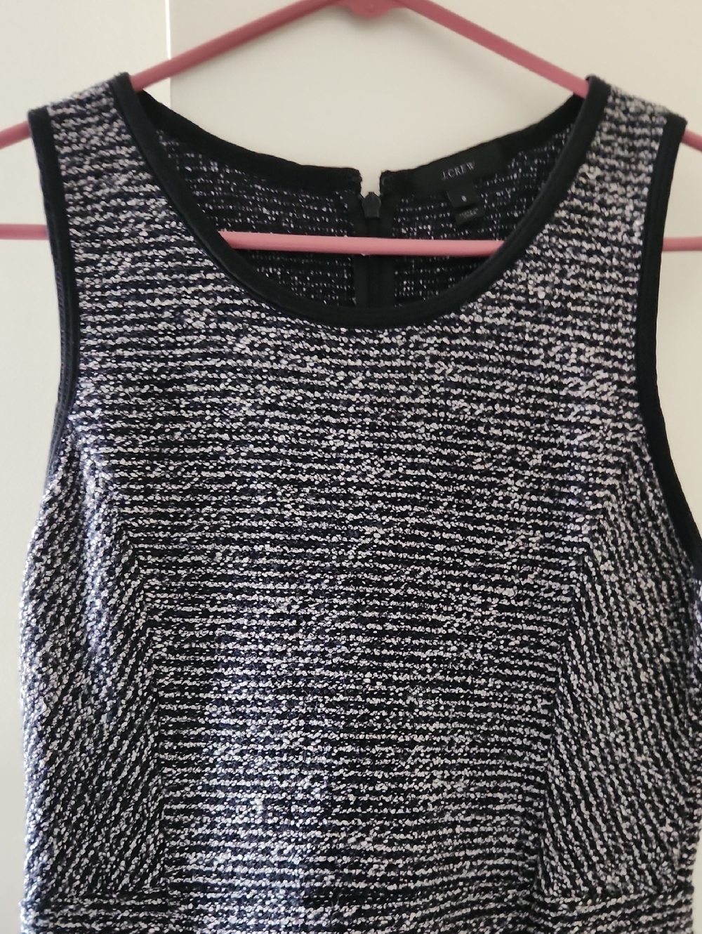J. Crew Black and White Textured Sleeveless Shell